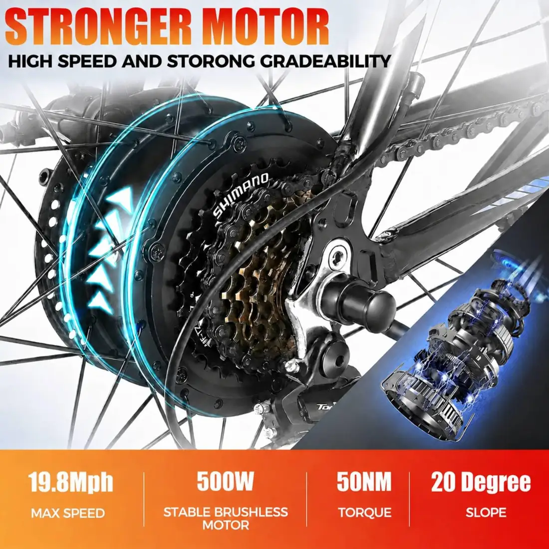Bicicleta eléctrica montaña Ancheer Sunshine 26" 26 pulgadas — foto 2