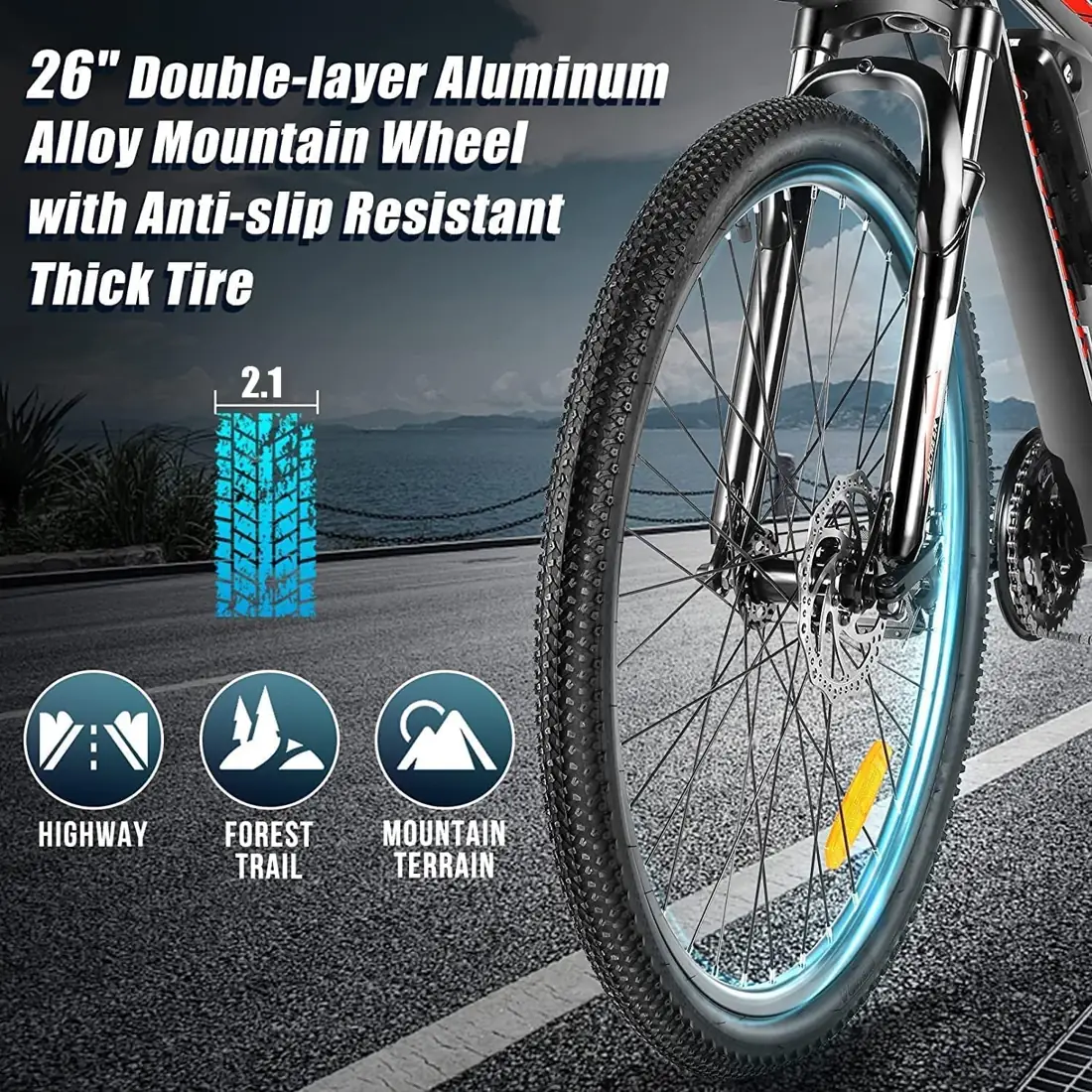 Bicicleta eléctrica montaña Ancheer Sunshine 26" 26 pulgadas — foto 5