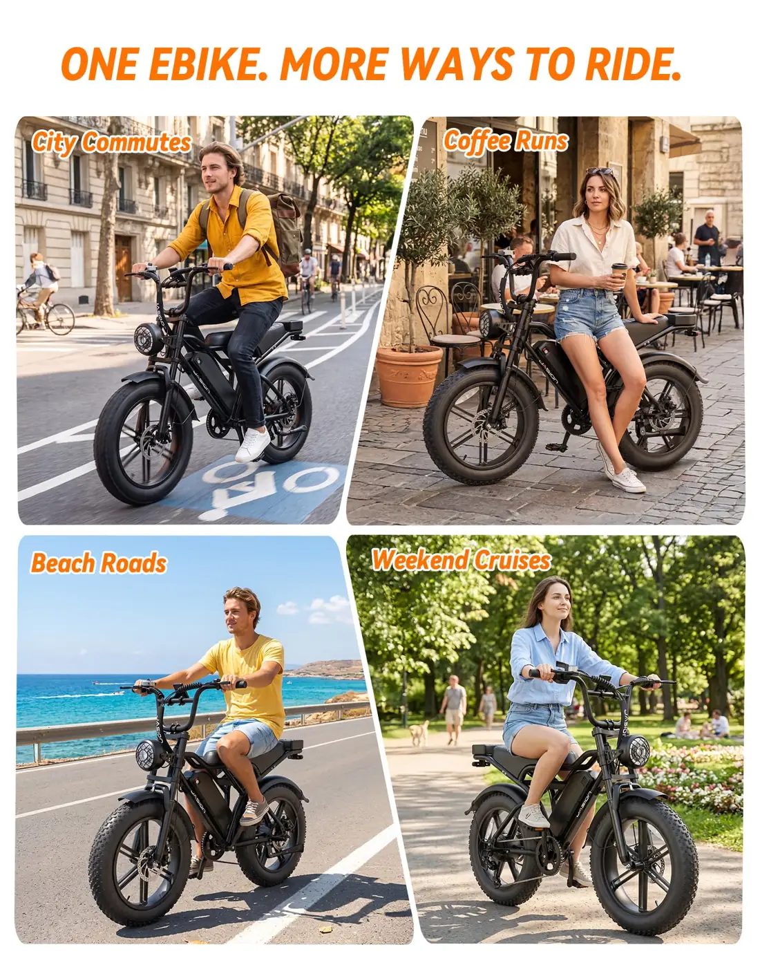 Jasion RetroVolt Electric Bike, 70-Mile Range, 2000W Peak, Fat Tire foto 6