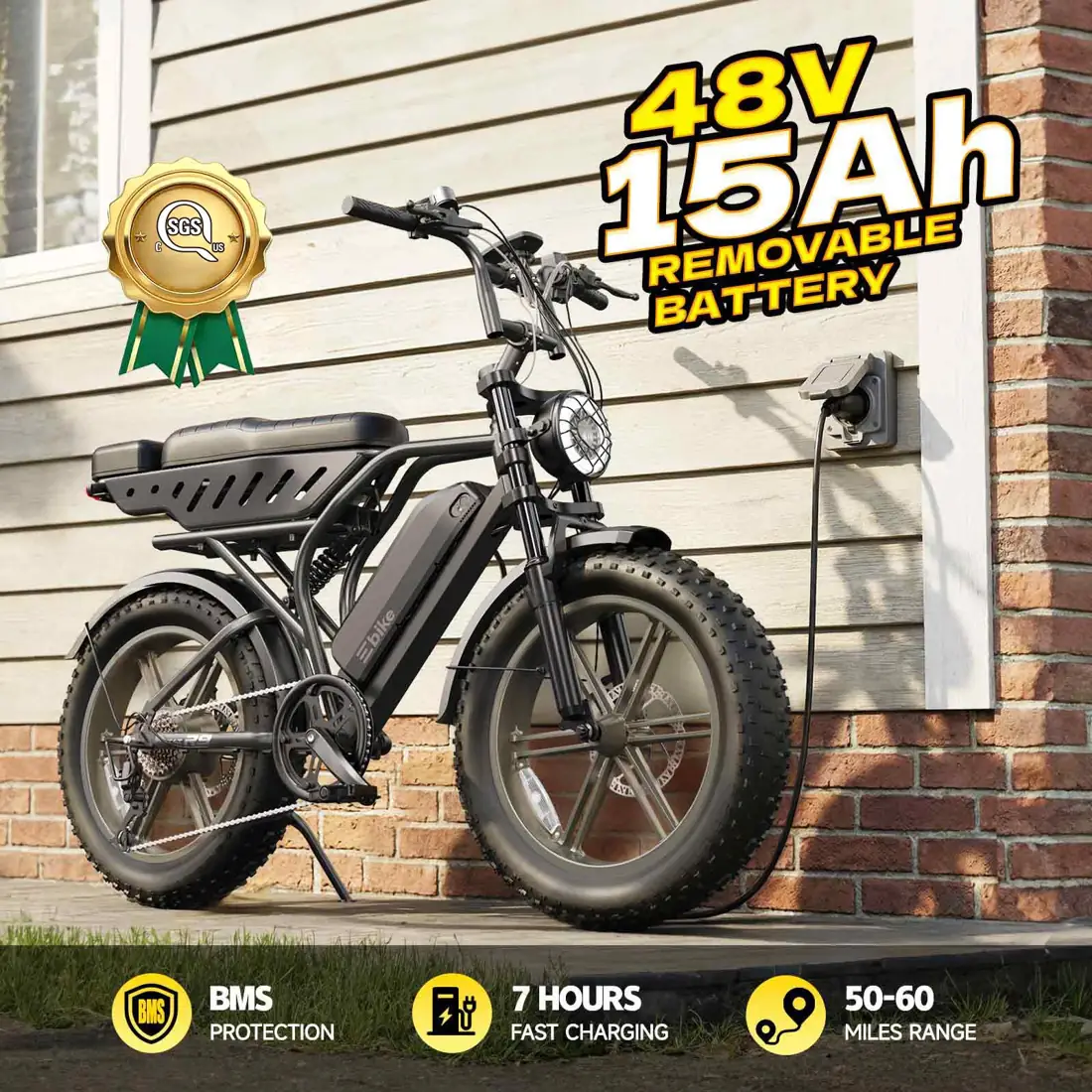 TST Electric Bike for Adults, 48V 15Ah Battery, Retro Style, 65 Miles foto 4