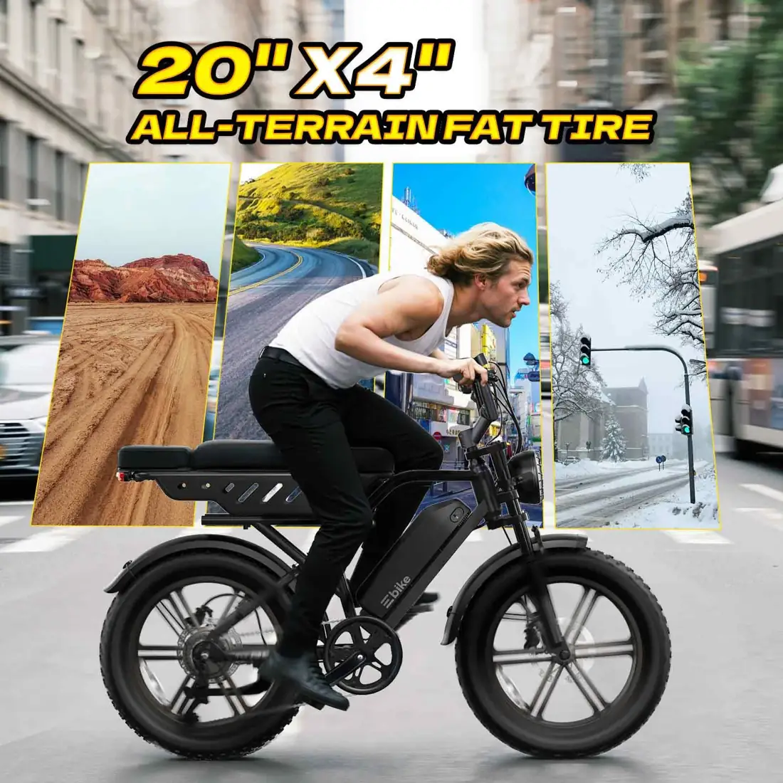 TST Electric Bike for Adults, 48V 15Ah Battery, Retro Style, 65 Miles foto 5