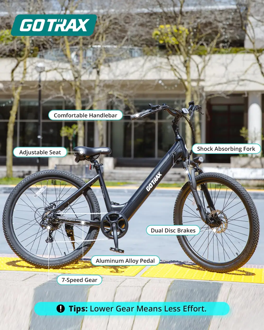 Bicicleta eléctrica ciudad Gotrax Dolphin 26 pulgadas — foto 3