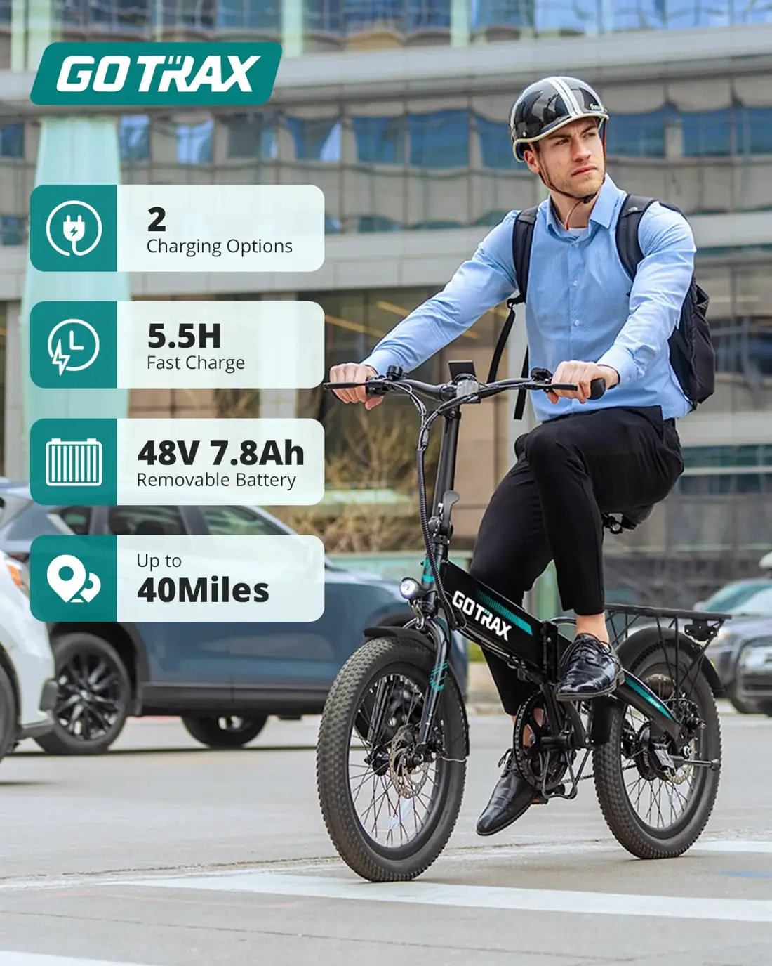 Bicicleta eléctrica plegable Gotrax R1 20 pulgadas — foto 4